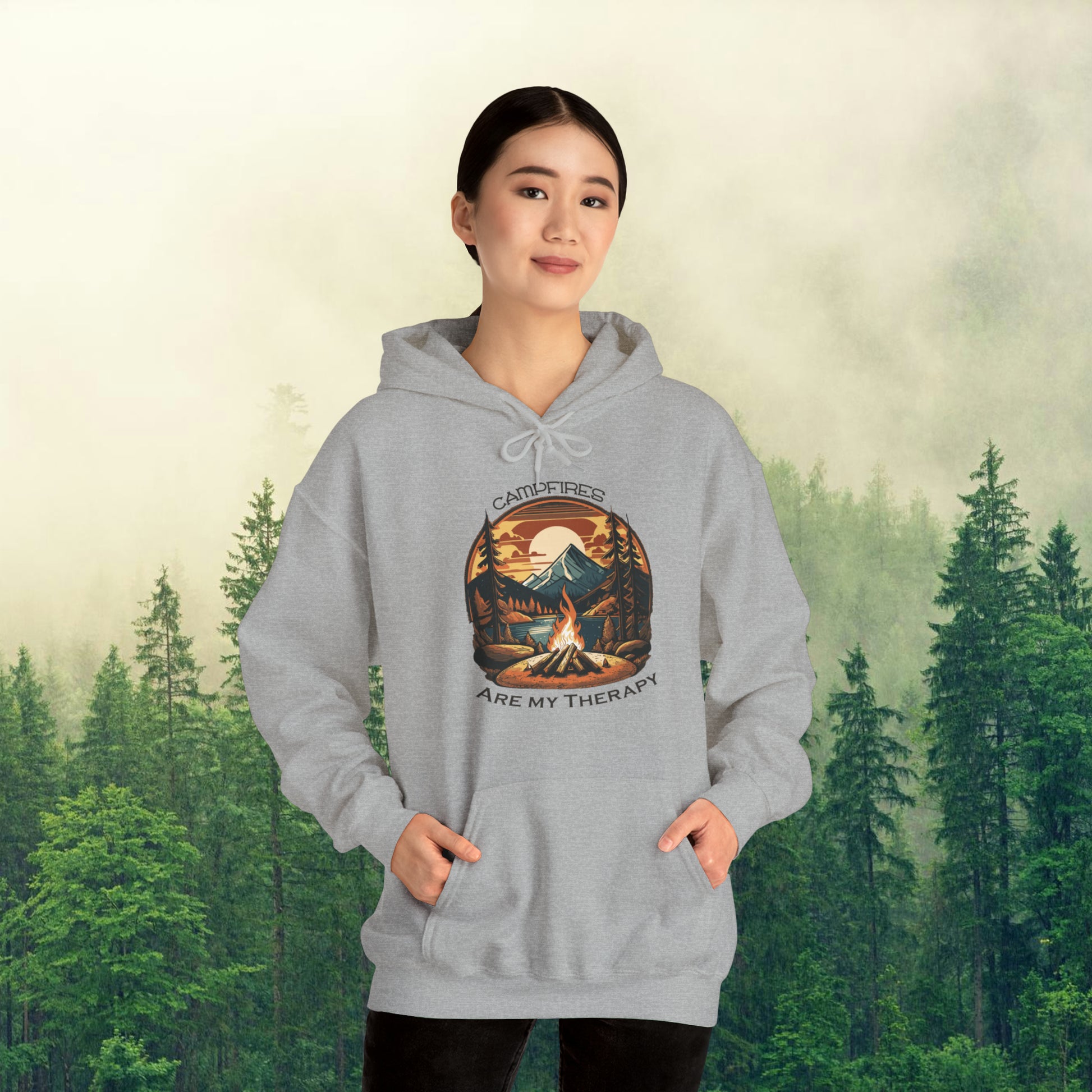 Bigfoot Hiking Hoodie for Men and Women Big Foot Walking Sticks Adventure  Gift for Hiker PNW Hoodies Camping Hoody for Summer Trip 