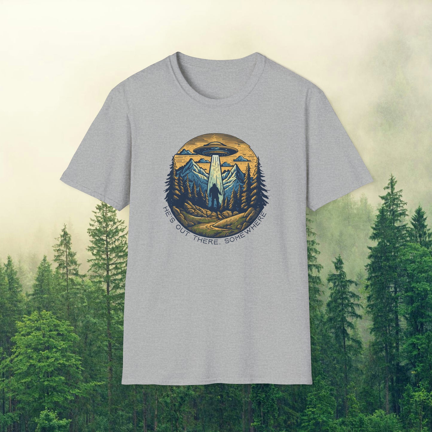 Bigfoot's UFO Escape - Sasquatchin' Adventure Tee