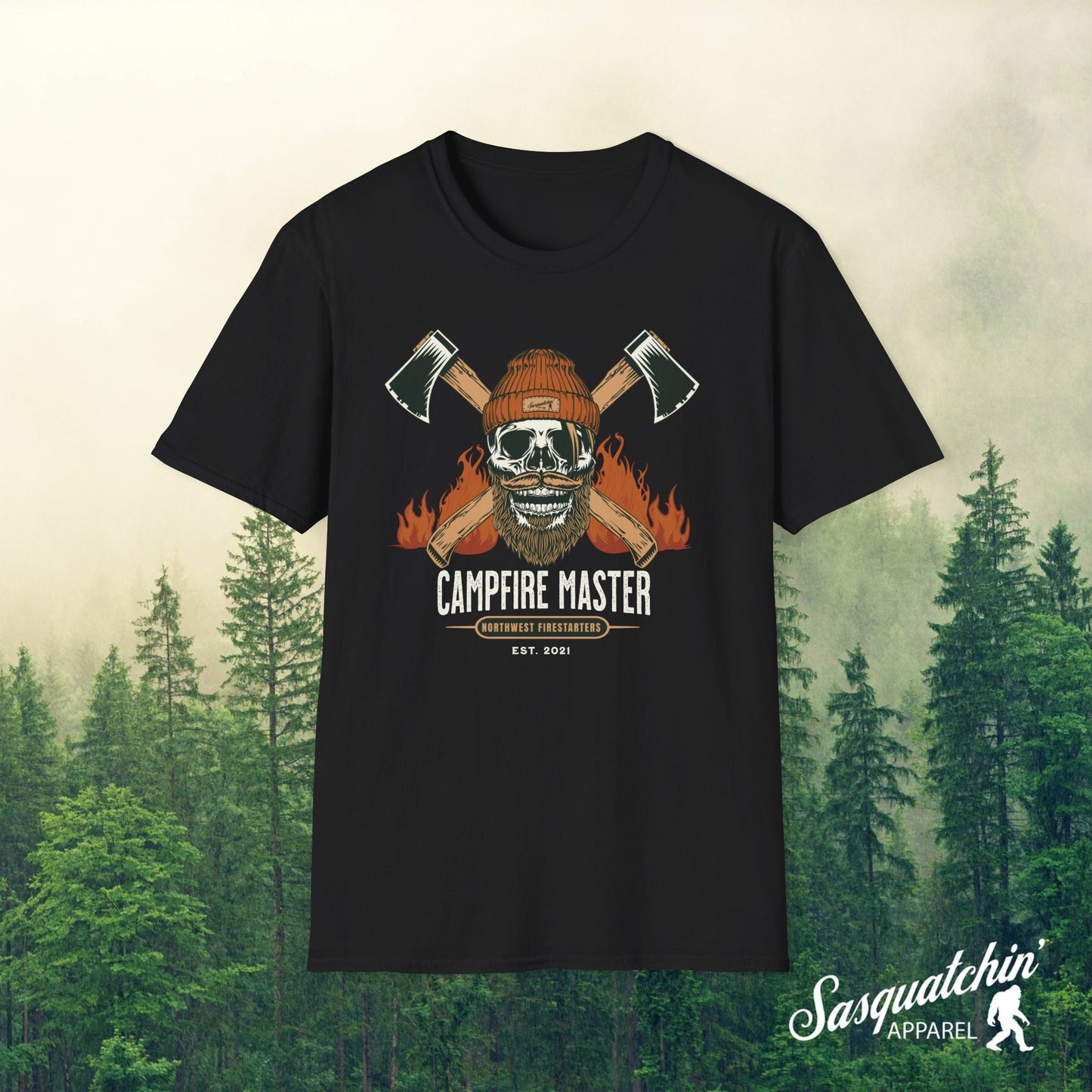 Bearded Skull Campfire Master: Sasquatchin' Adventure Tee
