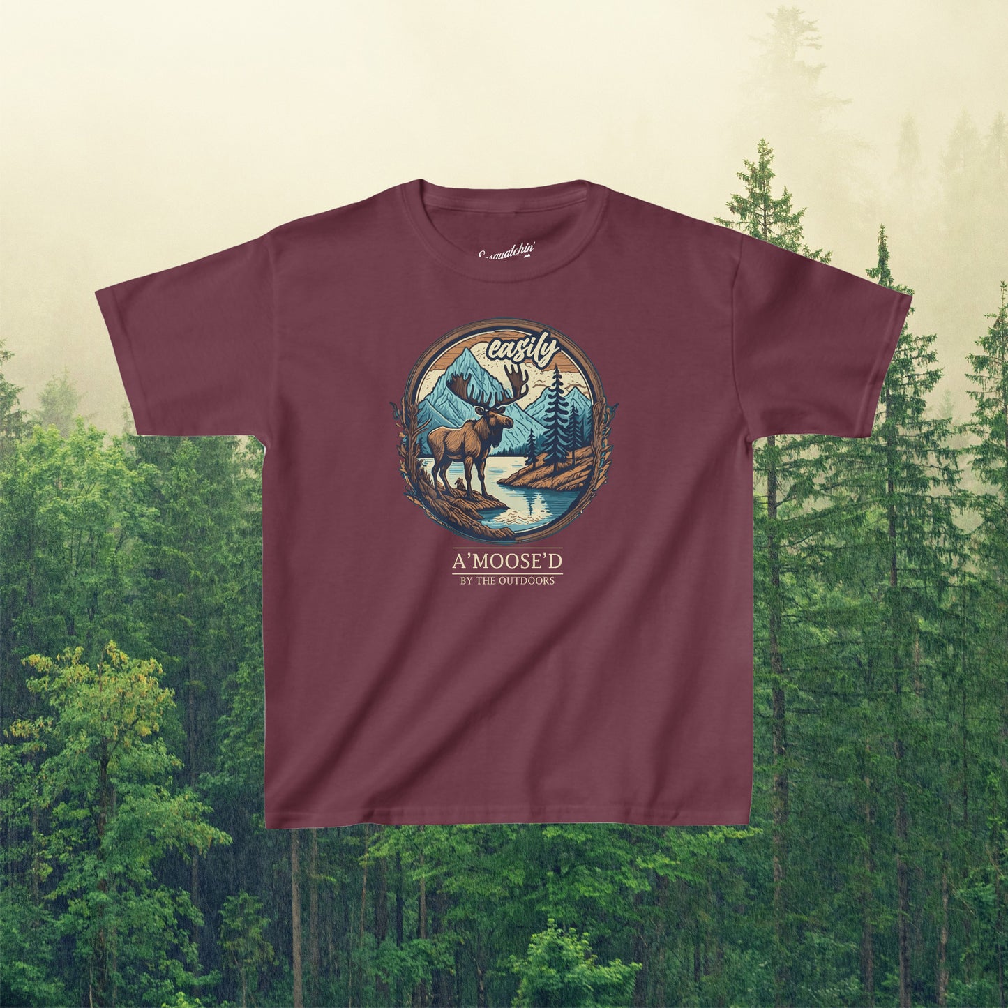 Nature's A'moose'ment: Sasquatchin' Adventure Youth Tee