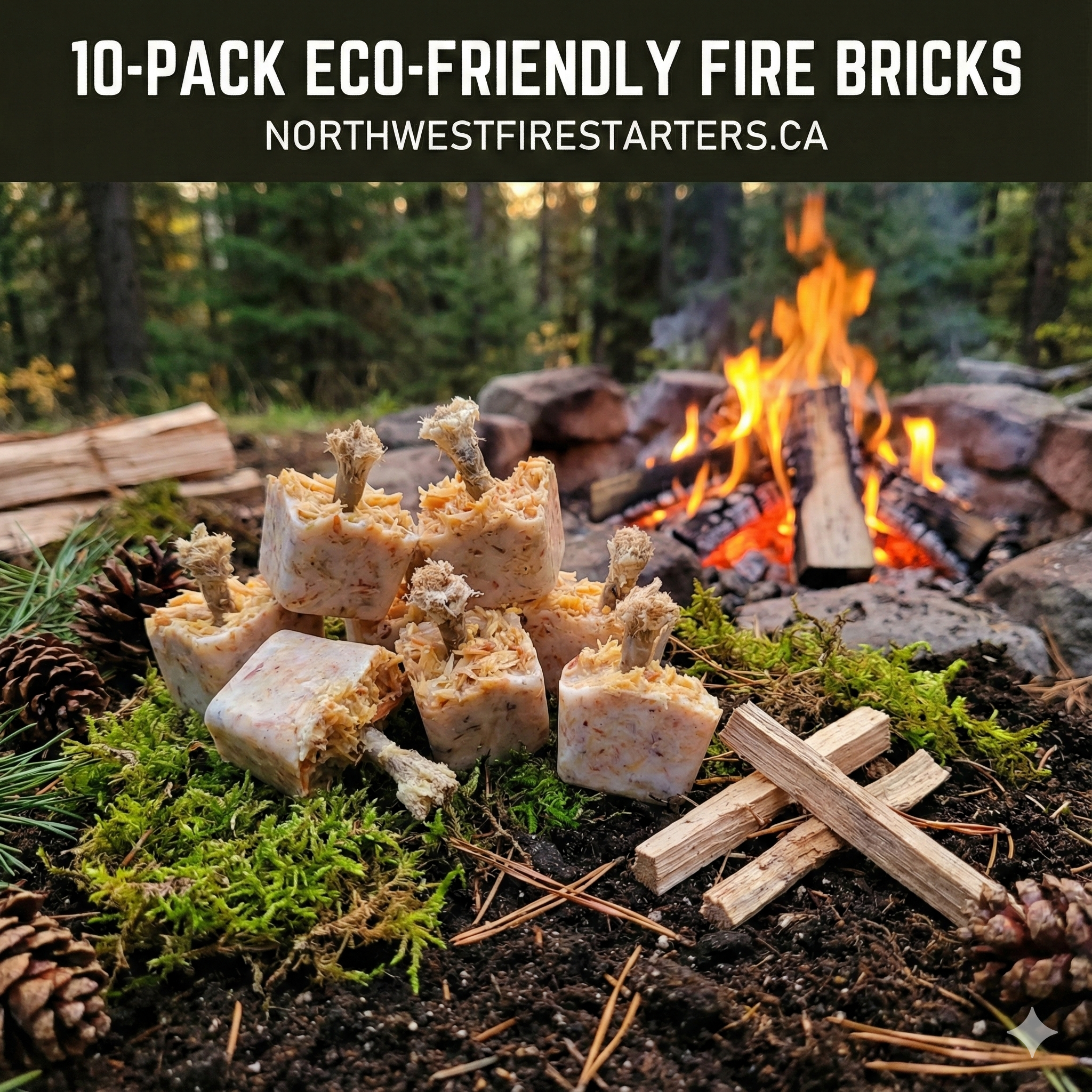 Eco-Friendly Fire Starter Bricks 10 Pack | NorthWest Firestarters
