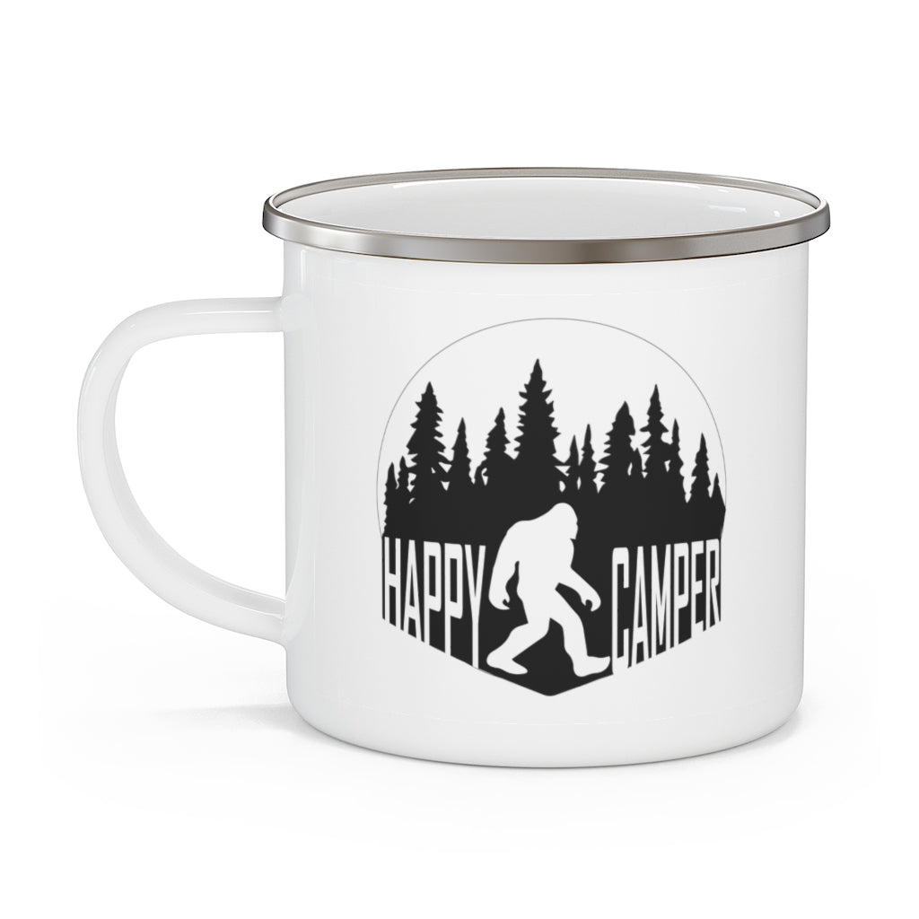 Happy Camper Sasquatch Enamel Mug